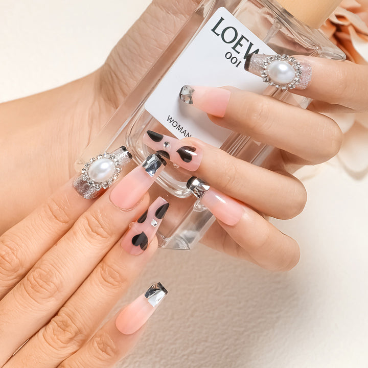 Decorative Press-On Nail Set with 3D Accents Kalsten