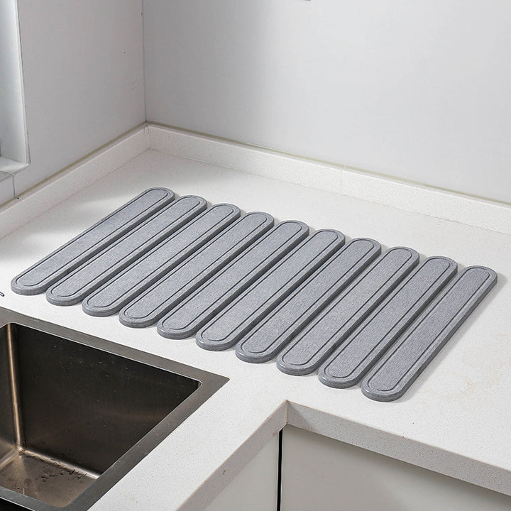 Decorative Marble Striped Kitchen Drying Mat