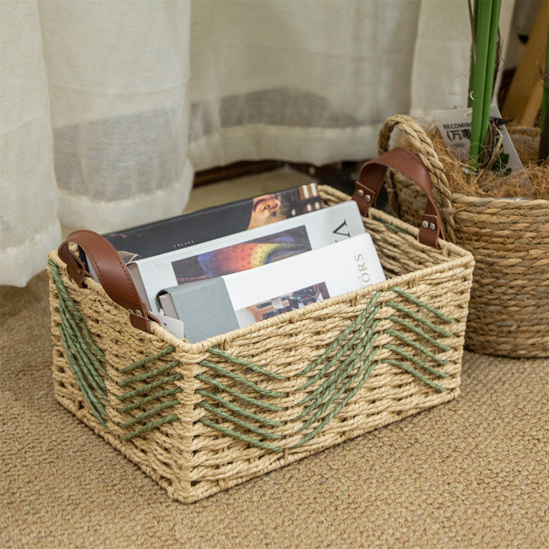 Handmade storage basket made of natural fibers Kalsten