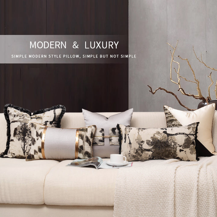 Artistic Canvas Texture Lumbar Pillowcase