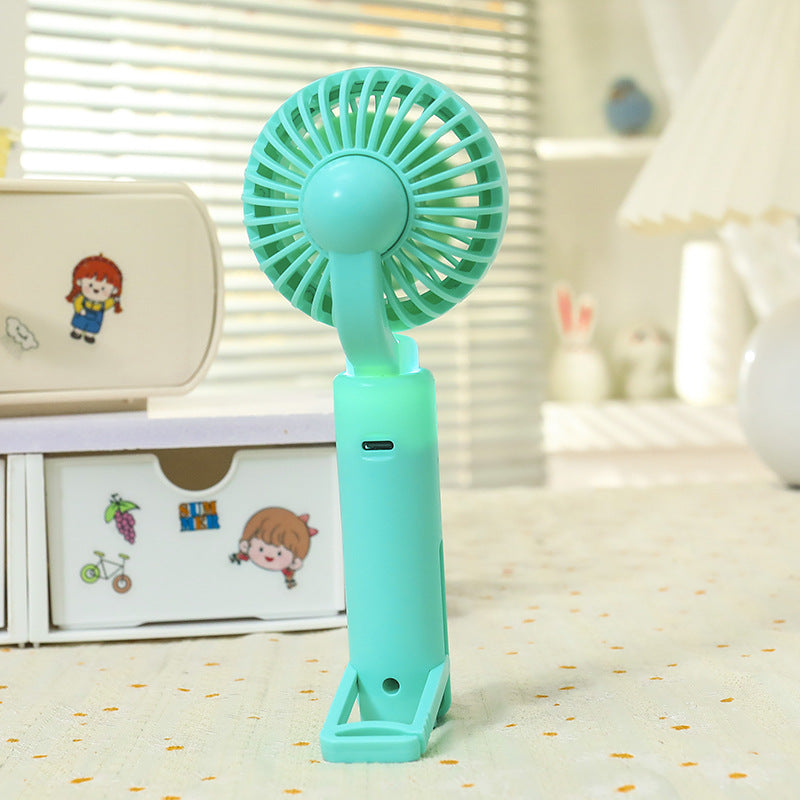 Women's Portable Hand Fan with LED Lighting and Ergonomic Handle Kalsten