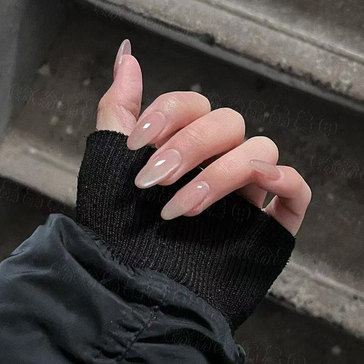 Glossy Almond-Shaped Nail Extensions Kalsten