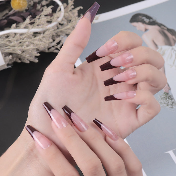 Elegant Stiletto Press-On Nail Set with Two-Tone Design Kalsten