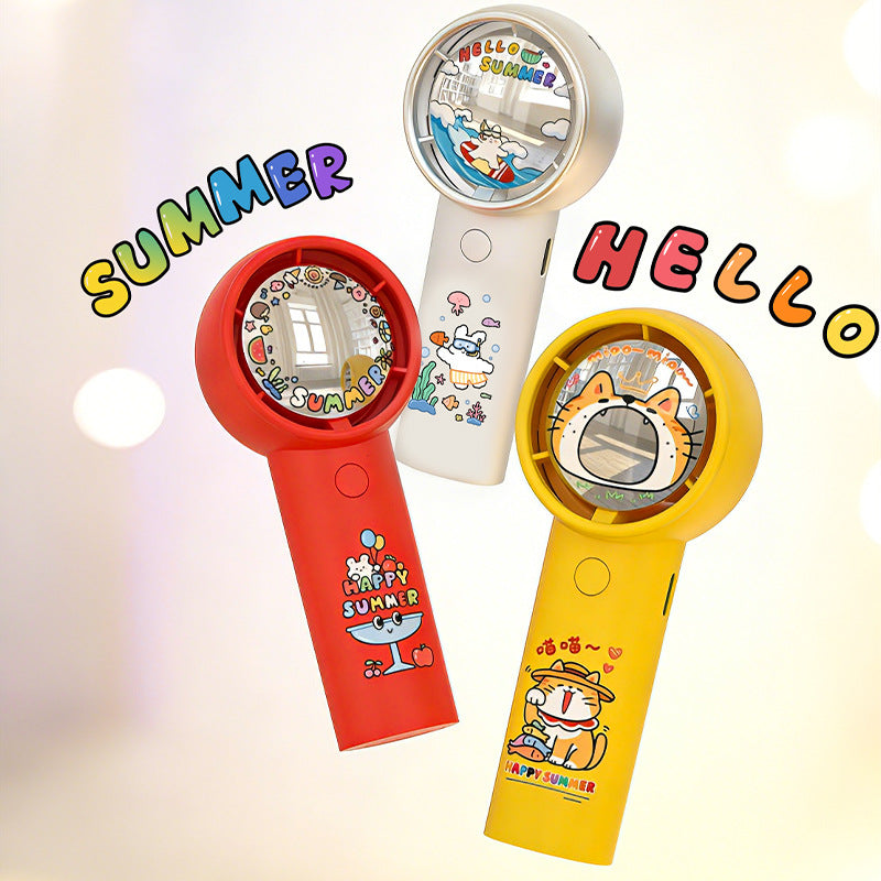 Unisex Portable Handheld Fan with Cute Cat Design Kalsten