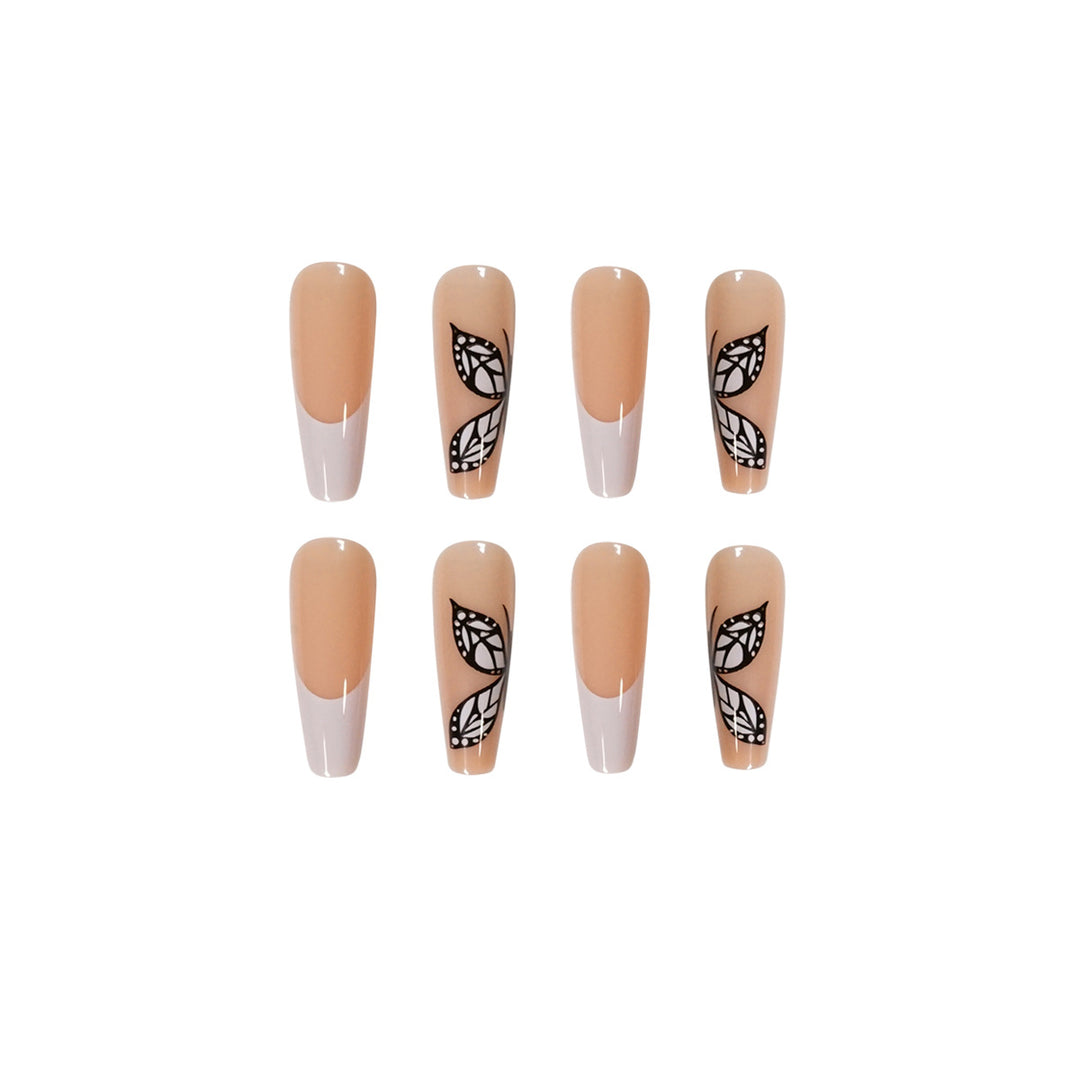 Artful Nail Extensions with Marbled Leaves Kalsten