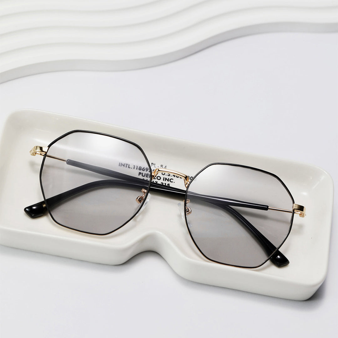Women fashionable octagonal sunglasses with trendy metal frame Kalsten