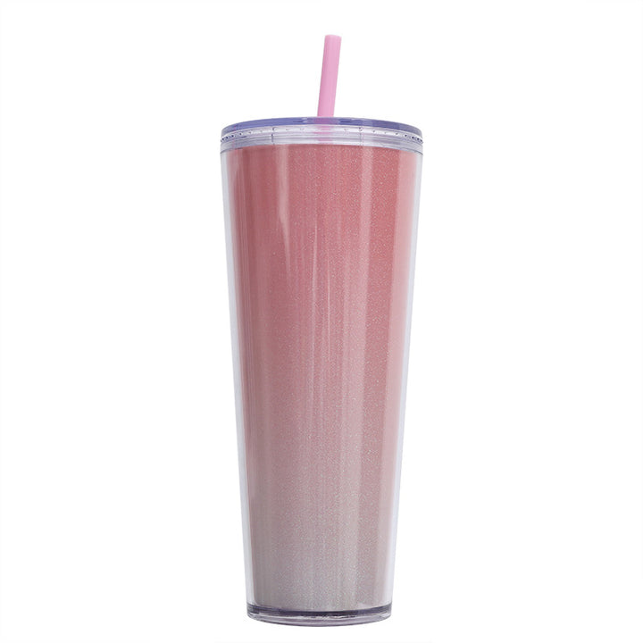 Women's Glittering Drinking Cup with Straw Kalsten