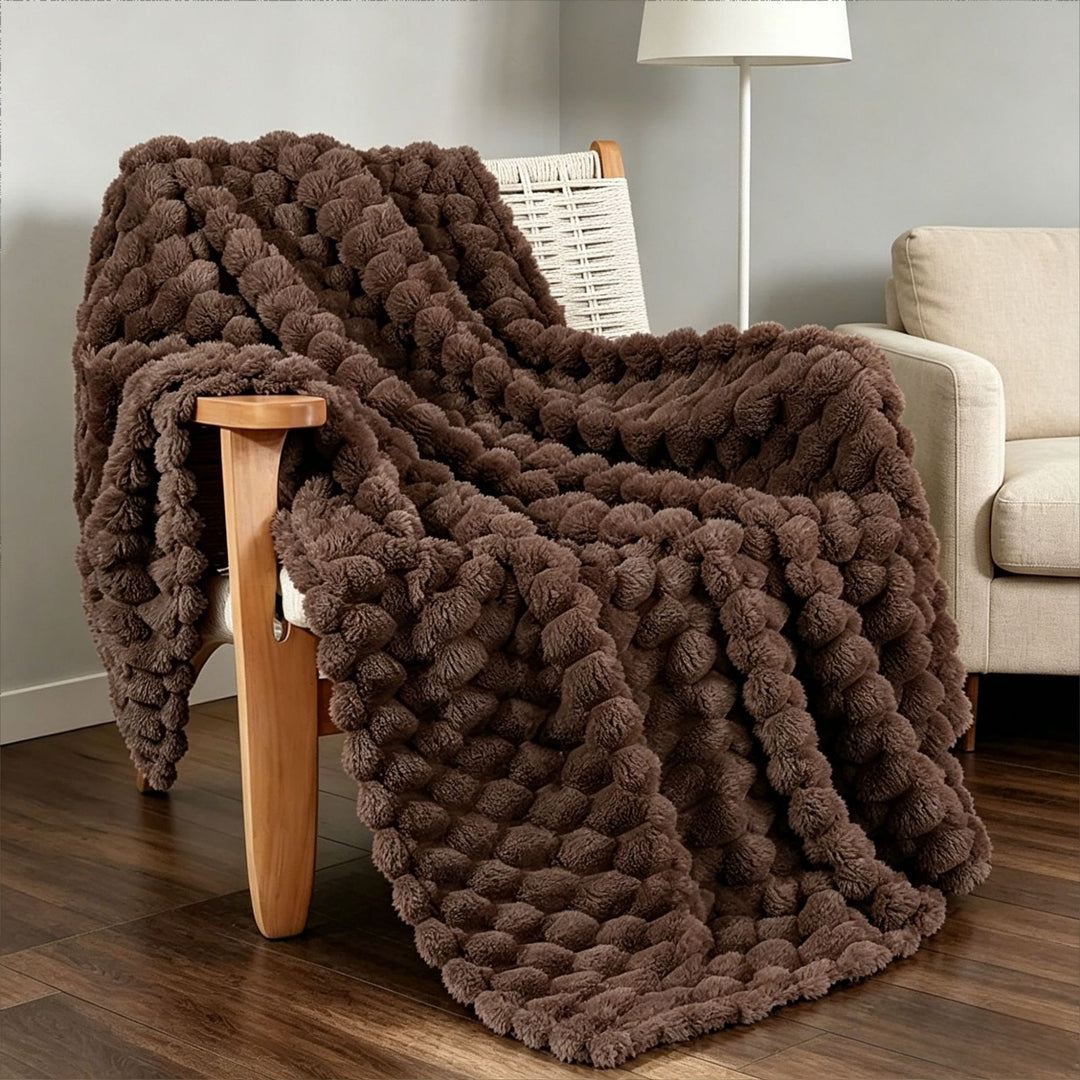 Plush Textured Decorative Throw Blanket