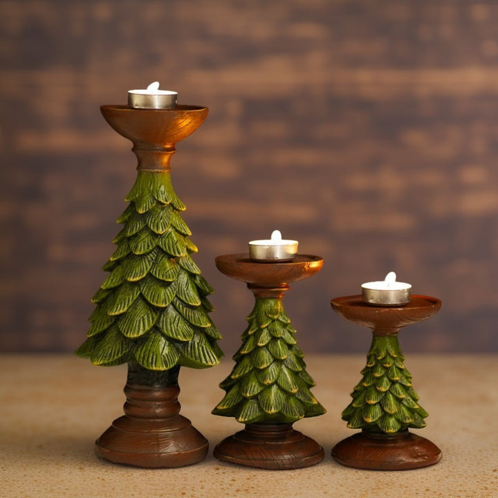 Decorative candle holder with Christmas tree design Kalsten