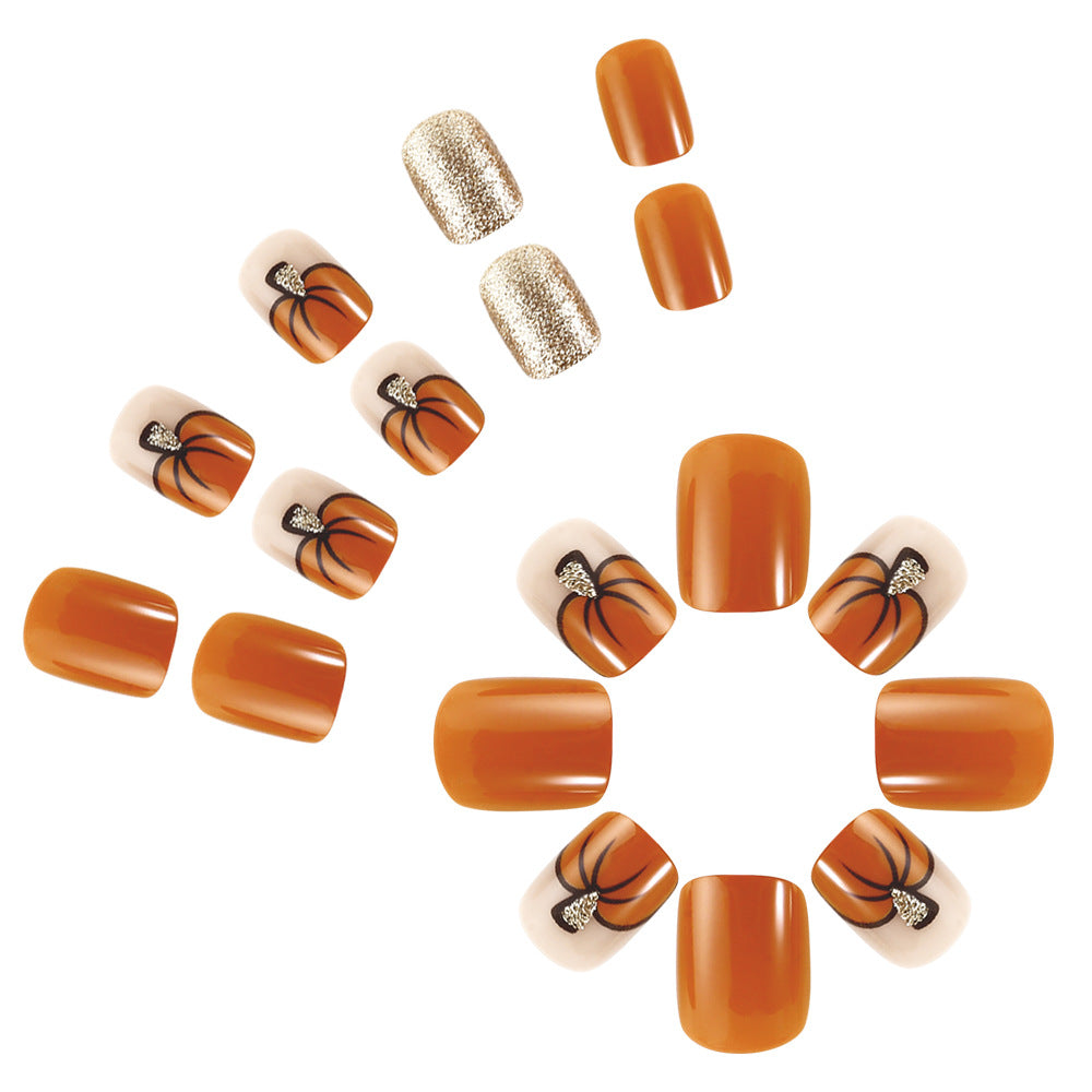 Festive Pumpkin-Themed Nail Art Set Kalsten