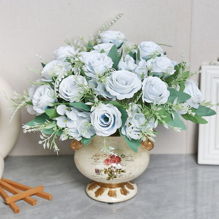 Lifelike Floral Arrangement in Modern Vase
