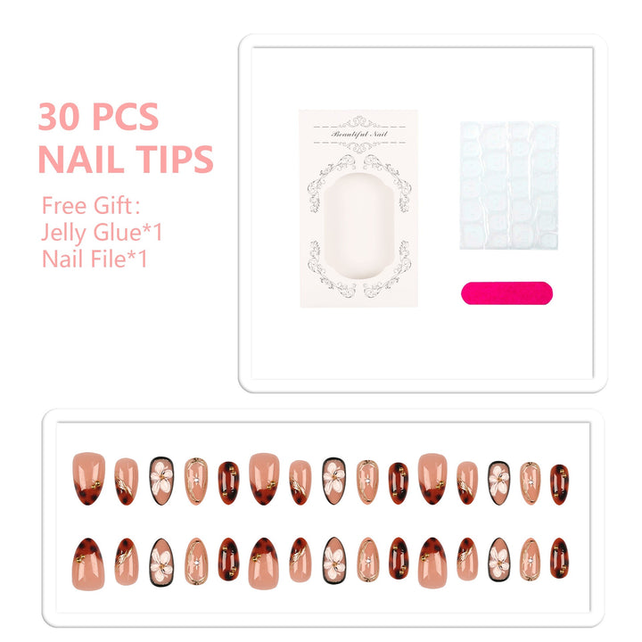 Elegant Floral Accent Press-On Nails