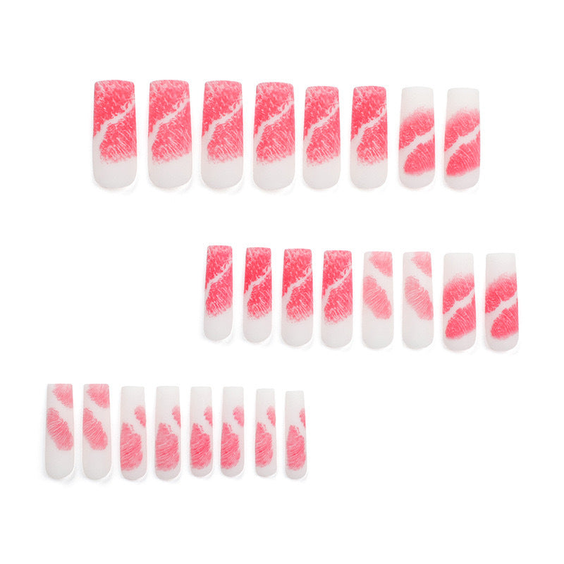 Artificial nail set with romantic lip motif Kalsten