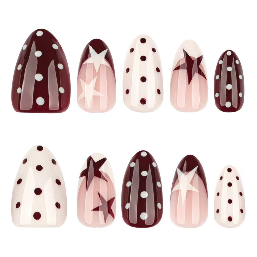 Artistic Star and Dot Press-On Nail Tips Kalsten