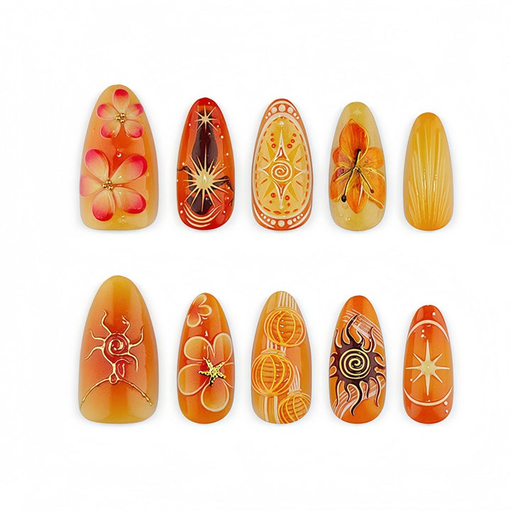 Artificial Nails in Exquisite Floral and Geometric Design Kalsten
