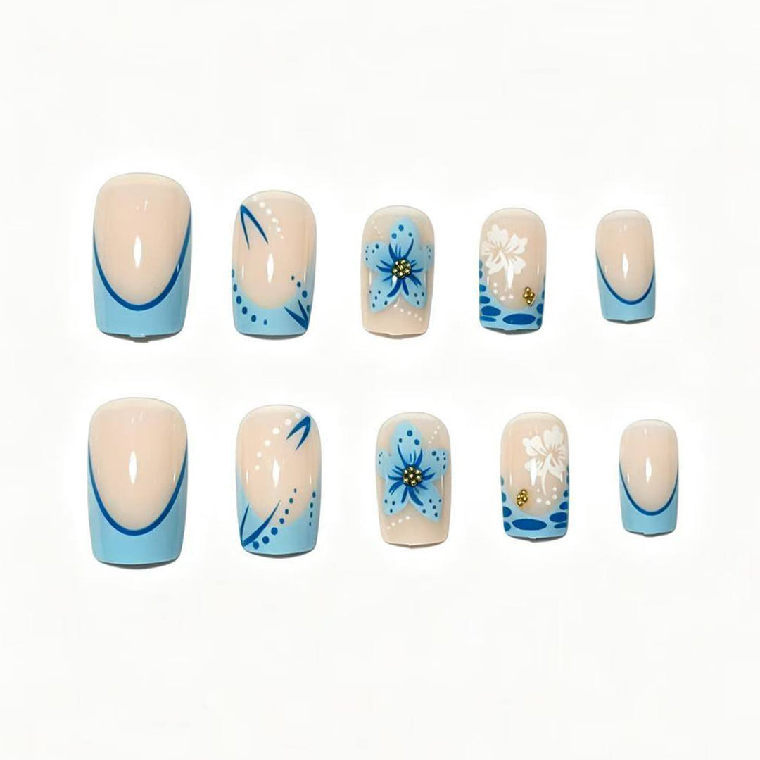 Artisan Floral Acrylic Press-On Nail Set Kalsten