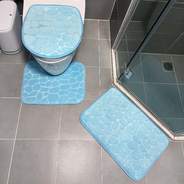 Stone Patterned Bathroom Mat Set