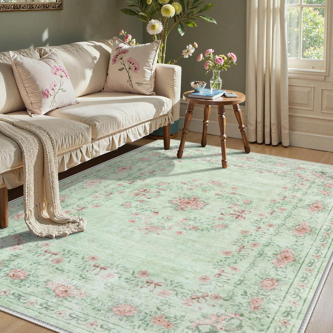 Vintage Floral Pattern Area Rug