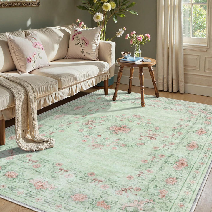 Vintage Floral Pattern Area Rug