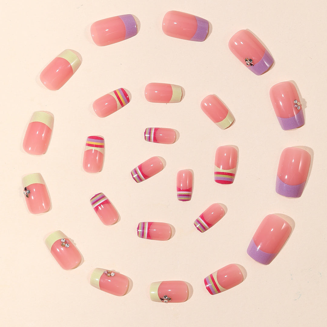 Decorative 3D French Tip Nail Art Extensions Kalsten