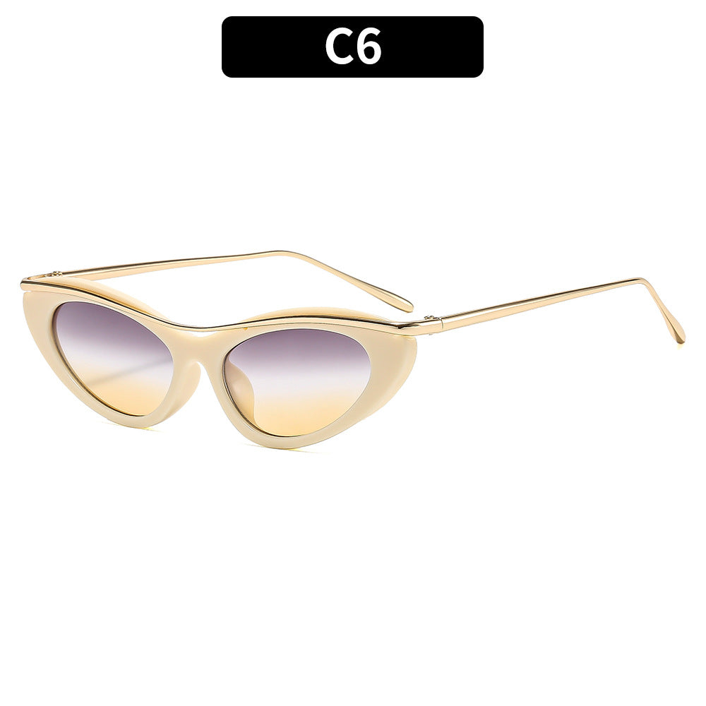 Cat-Eye Sunglasses with Luxurious Gold Accents
