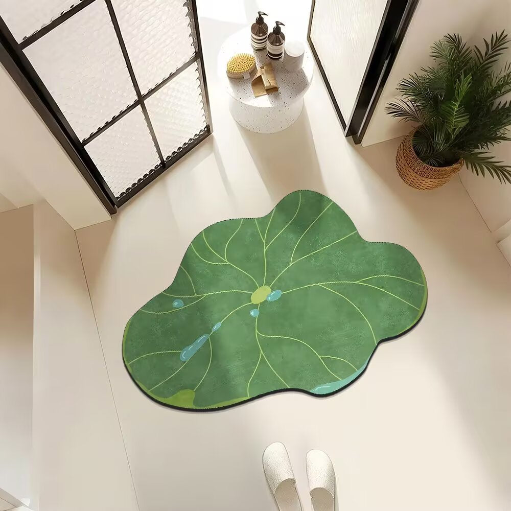 Artistic Leaf-Shaped Area Mat
