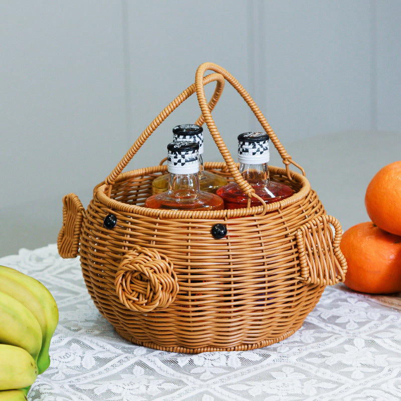 Decorative Animal-Shaped Woven Storage Basket Kalsten