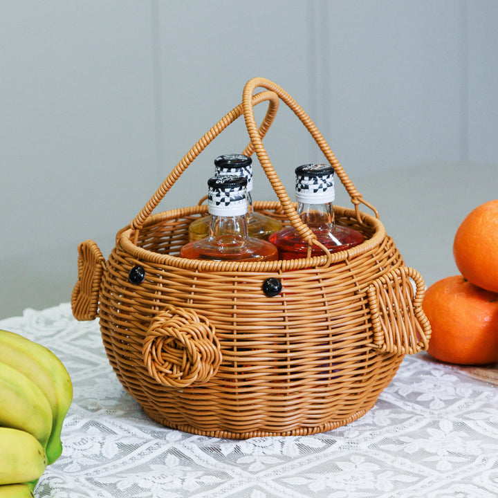 Decorative Animal-Shaped Woven Storage Basket Kalsten