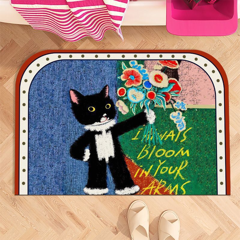 Cat-Themed Bath Mat Kalsten