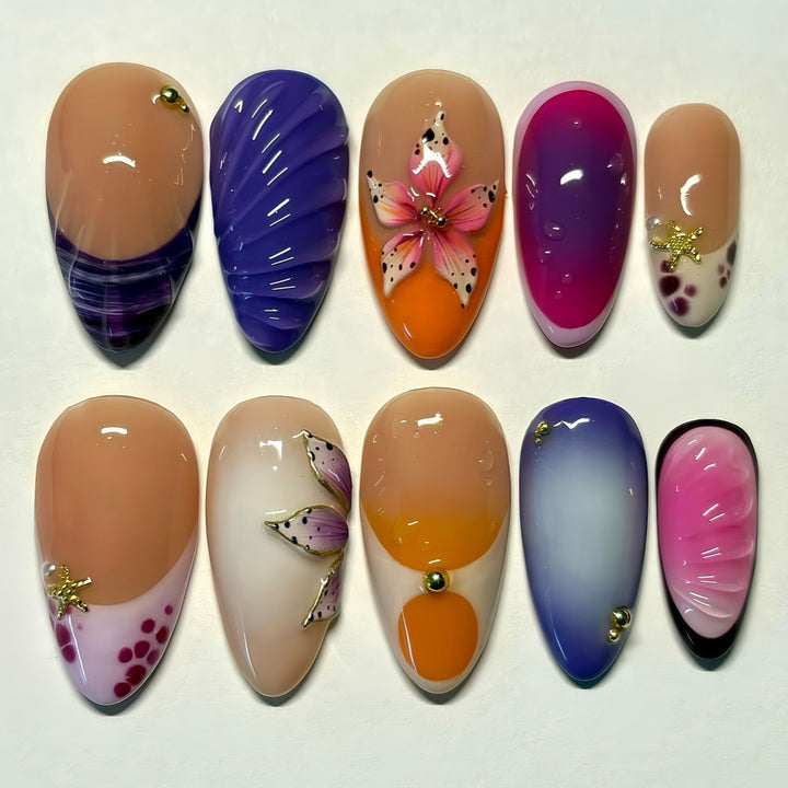 Exclusive Art Nails with Floral Accents Kalsten