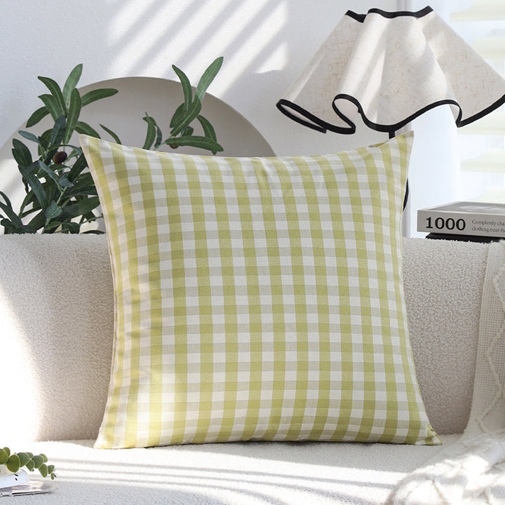 Square striped pillowcase made of cotton blend with fine twill and concealed zipper Kalsten