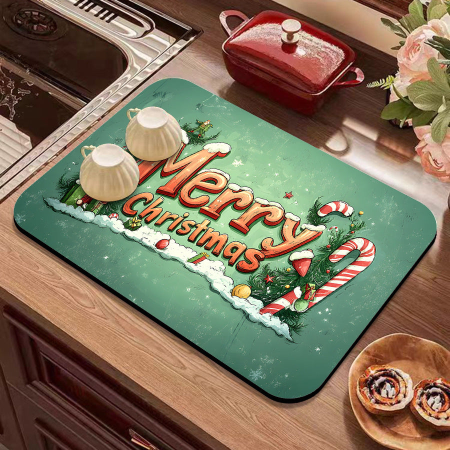Festive Winter-Themed Kitchen Counter Mat Kalsten