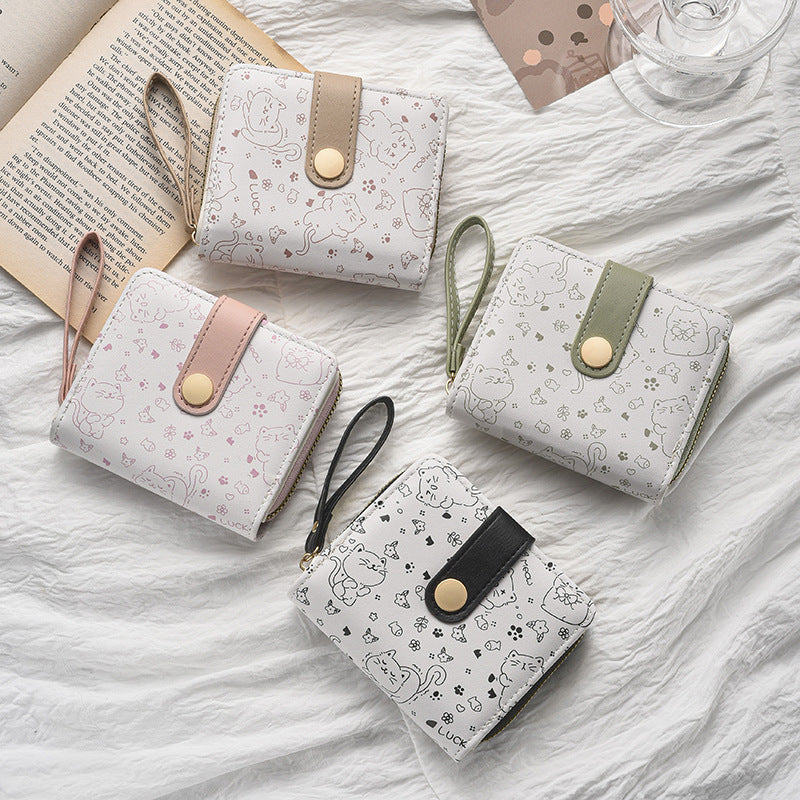 Cute Cat-Themed Zippered Coin Wallet Kalsten