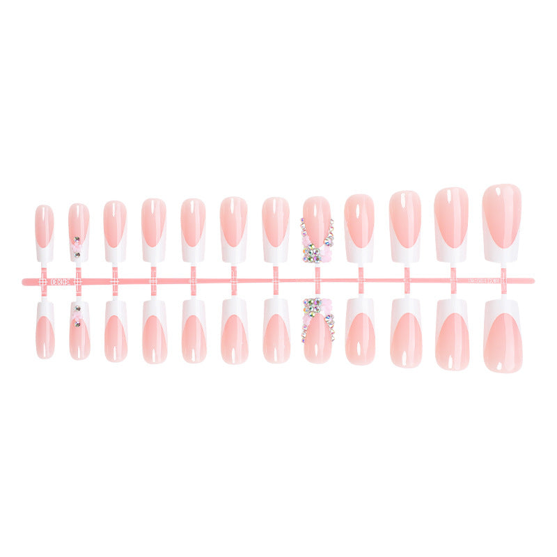 Decorative Press-On Nail Set with Elegant Accent Designs kalsten