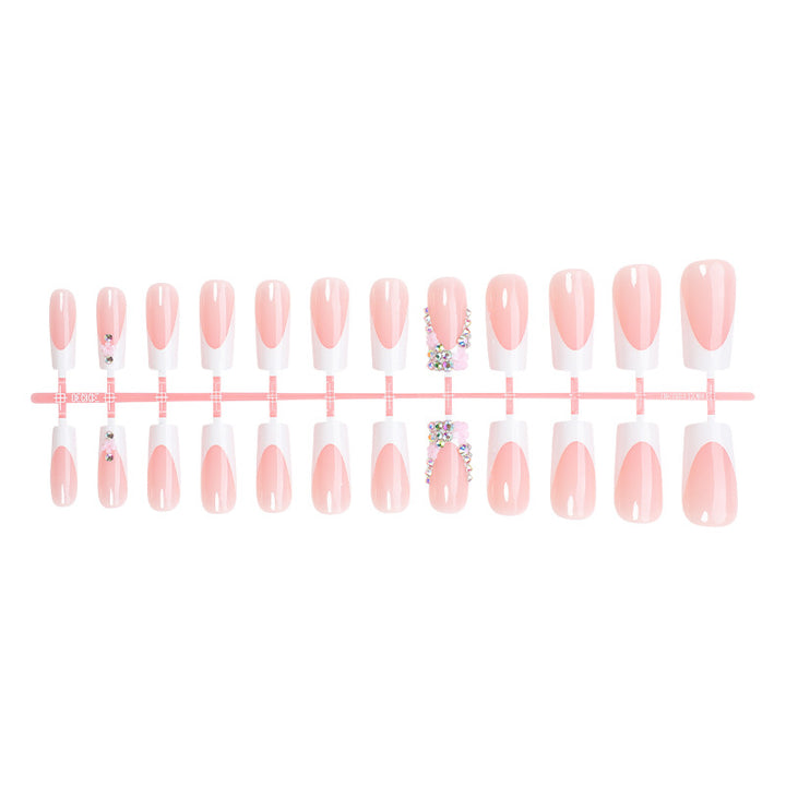 Decorative Press-On Nail Set with Elegant Accent Designs kalsten