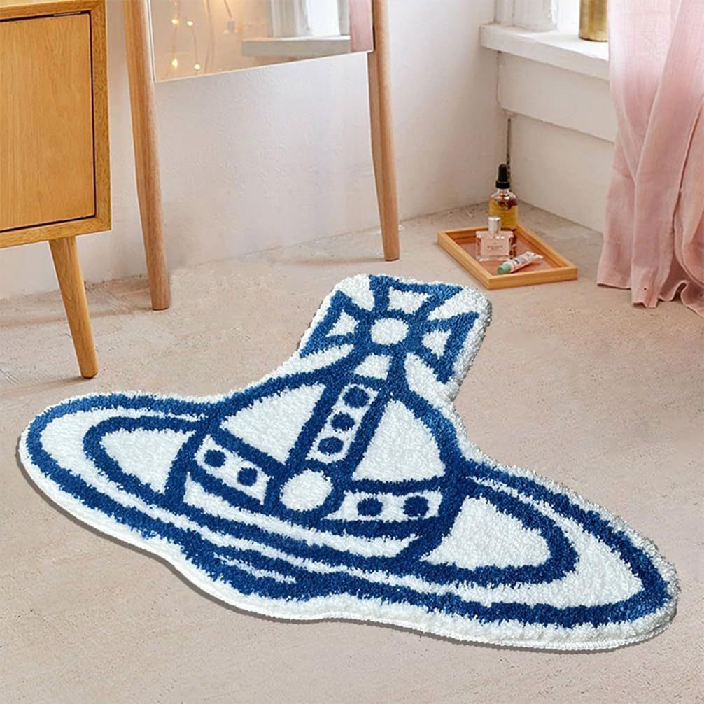 Abstract Space-Theme Bath Mat