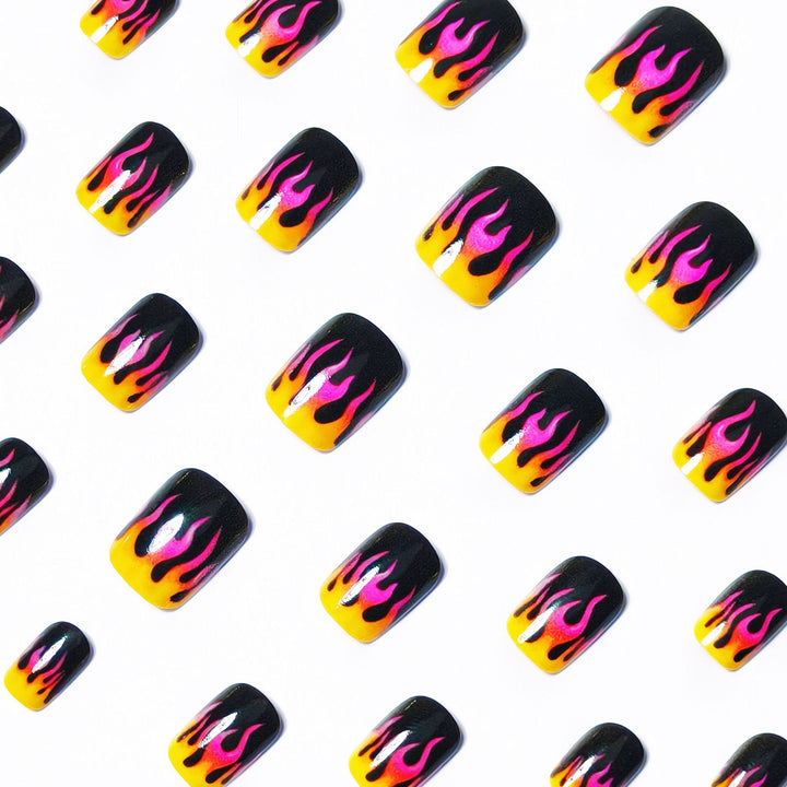 Creative Art Nails with Flame Design Kalsten