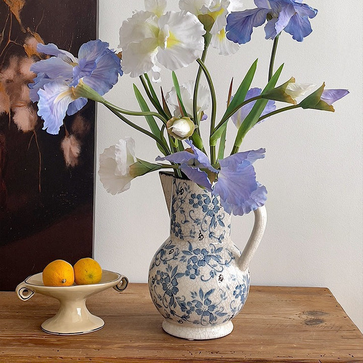 Decorative Floral Ceramic Jar for Home Decor