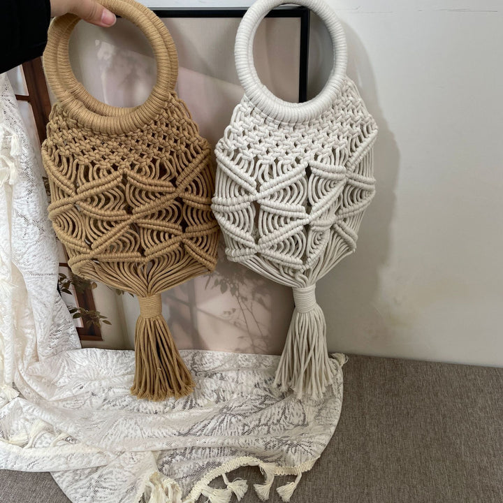 Hand-knotted macramé bag with tassels Kalsten