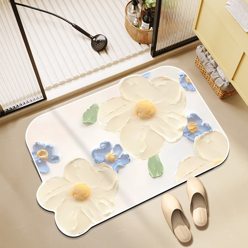 Floral-Themed Memory Foam Bath Mat