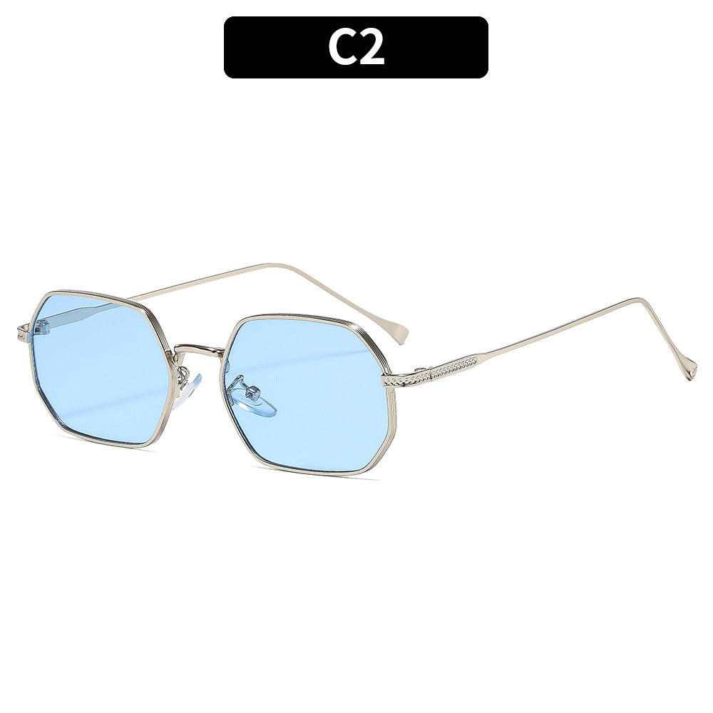 Geometric Hexagon Frame Sunglasses