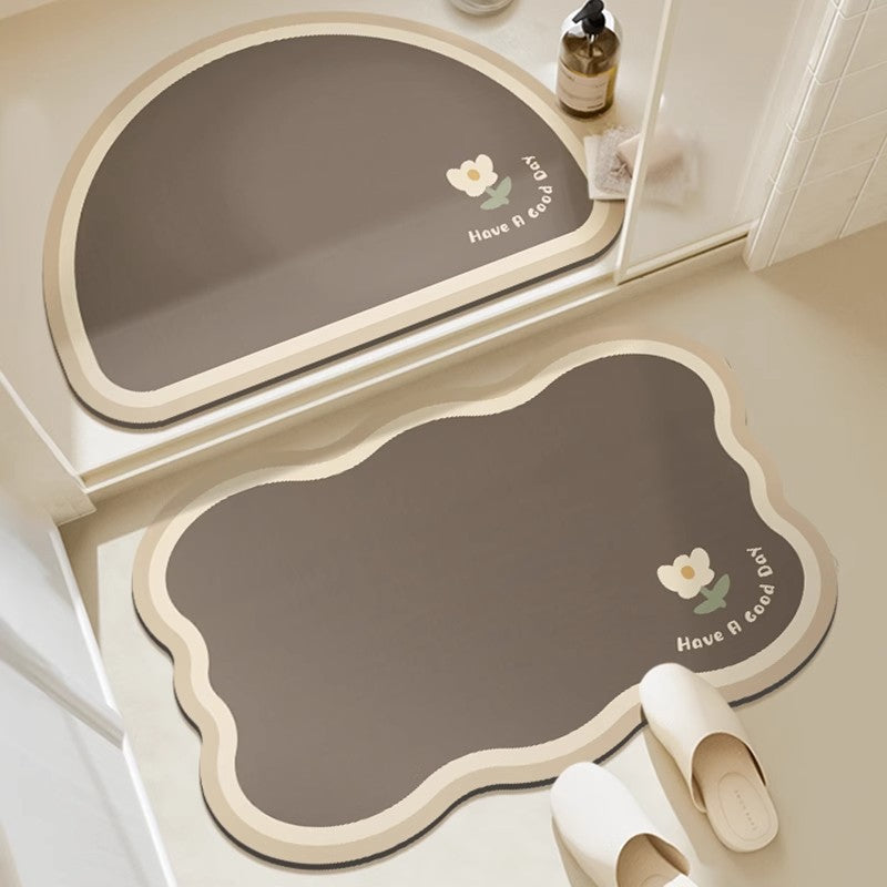 Absorbent Floral Print Bath Mat Kalsten