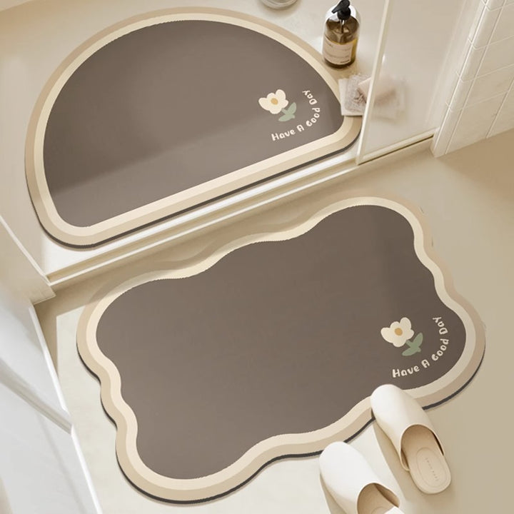 Absorbent Floral Print Bath Mat Kalsten