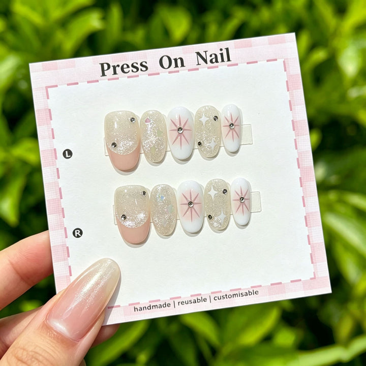 Artistic Floral Press-On Nail Set  1791773803