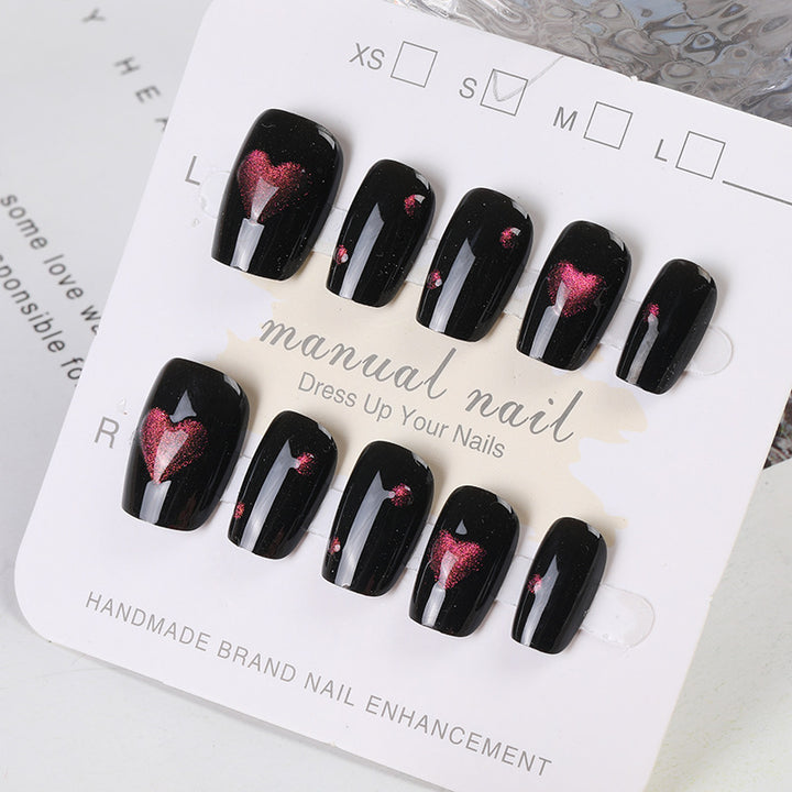 Heart Pattern Press-On Nail Set Kalsten