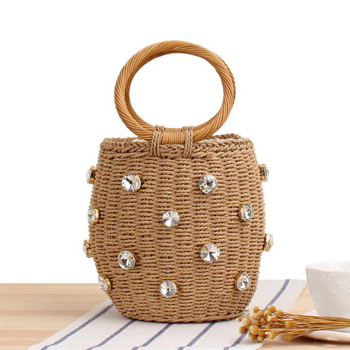 Fashionable basket bag with sparkling details Kalsten