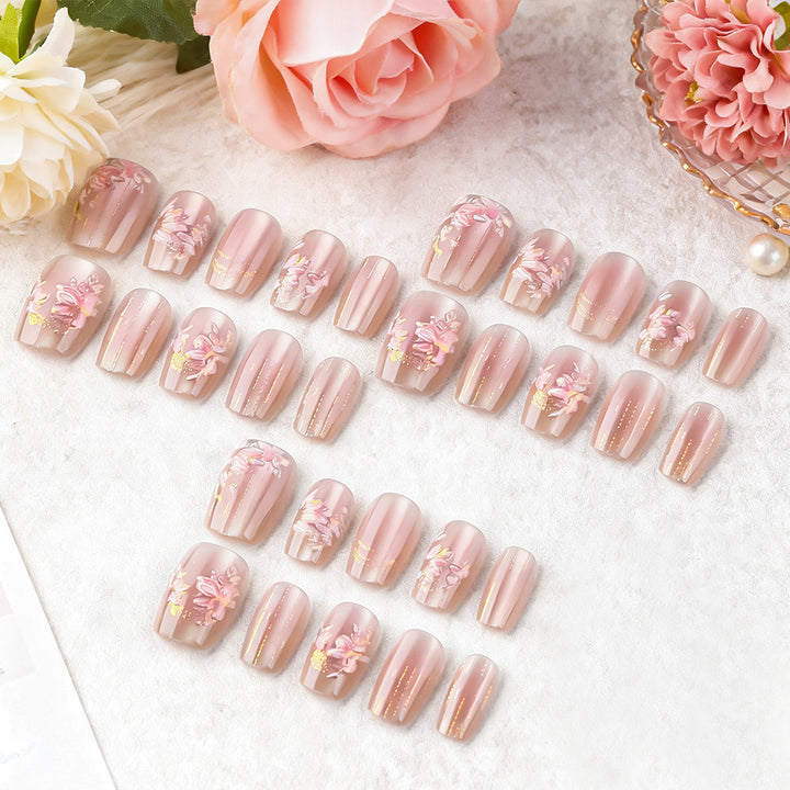 Floral Decorative Press-On Nail Set Kalsten 1787543207