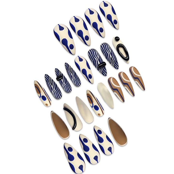 Artistic Abstract Pattern Press-On Nail Extensions Kalsten