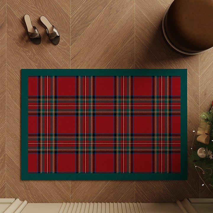 Heart-Shaped Plaid Bath Mat Kalsten