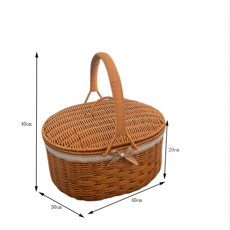 Elegant Woven Picnic Basket Kalsten